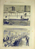 Original Old Antique Print 1876 King Queen Portugal Serapis Glyn Prince Wales