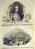 Original Old Antique Print Portrait Duke Wellington State Barge Royal Boat
