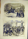 Original Old Antique Print 1871 Messenger Sandringham Lynn-Regis Newsboys 19th