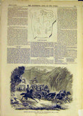 Original Old Antique Print 1860 Berber Bas-Relief Papal Army Tyrol Finstermuntz