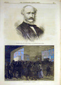 Original Old Antique Print 1870 Hogg Chairman Metropolitan Telegram Marseilles
