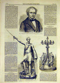 Original Old Antique Print 1859 Ross Engineer Victoria Bridge Pechell Bazley