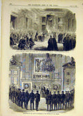 Original Old Antique Print 1860 Emmanuel Decree Tuscany Savoy Emperor French