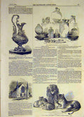 Original Old Antique Print 1855 Stamford Cup Roman Remains Bucks Hendon Lions