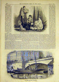 Original Old Antique Print 1860 Jewsih Family Algiers Yacht Prince Napoleon 19th