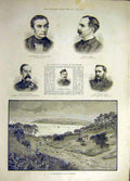 Original Old Antique Print 1887 Wilkinson Alger Lancaster Ellis Wilson Edgcumbe