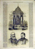 Original Old Antique Print 1862 Fountain Victoria Coutts Yohanan Yishak Asiatics