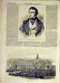 Original Old Antique Print 1855 Lewis Chancellor Exchequer Gun-Wharf Portsmouth