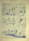 Original Old Antique Print 1884 Paris Horseback Sketches Nidrach French 19th