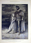 Original Old Antique Print 1890 Paget Phra Phoenician Fine Art 19th