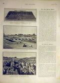 Original Old Antique Print 1901 Bloemfontein Hay Zifta Nile River Africa Sluice