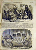 Old Antique Print 1856 Paris Fashion Ladies State Carriage Russia Empress 19th
