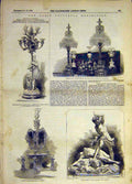 Original Old Antique Print 1855 Paris French Glass Minton Carrier Marble 19th