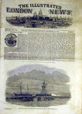 Original Old Antique Print 1847 Royal Yacht Fleetwood Harbour 19th
