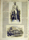Original Old Antique Print 1868 Statue Clyde Glasgow Orphan-Home Girls Surrey