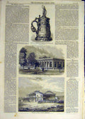Original Old Antique Print 1868 G-Cup Friesland Dispensary Fyzabad Ipswich 19th