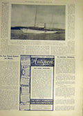 Original Old Antique Print 1905 Turbine Yacht Construction Pleasure Craft 20th
