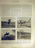 Original Old Antique Print 1901 Horse-Manship Concours Hippique Spa Jumping 20th