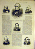 Old Antique Print 1884 Tyne Ure Hedley Stevneson Armstrong Urwin Messent 19th