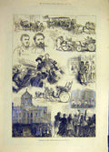 Original Old Antique Print 1880 Liverpool Election Sketches People Victorian