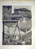 Original Old Antique Print 1894 Duke Duchess York Liverpool St George'S Hall