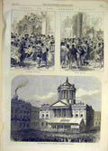 Original Old Antique Print 1868 Scenes General Election Poll Borough Liverpool