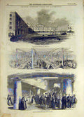 Old Antique Print 1846 Liverpool Prince Albert Royal Yacht Dock Dejeuner 19th