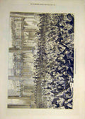 Original Old Antique Print 1877 Dinner Lord Mayor Liverpool Poor People 19th