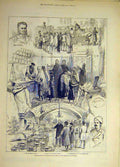 Original Old Antique Print 1886 Food Distribution Poor People Mayor Liverpool