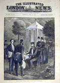 Old Antique Print 1888 Emperor Frederick Summer Tent Charlottenburg Park 19th