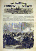 Original Old Antique Print 1869 Confirmation Bishop TemPle Bow Church Cheapside