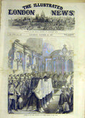 Original Old Antique Print 1871 Burgoyne Funeral St Peter'S Church Tower 19th