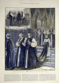 Old Antique Print 1884 Bishop Sydney Westminster Procession Consecration 19th