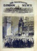 Original Old Antique Print 1869 Enthronement Bishop London St Paul'S Cathedral