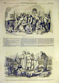 Original Old Antique Print 1857 Synagogue Firing Sacking Muriel Walter Paper