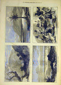 Original Old Antique Print 1874 Sketches Palestine Galilee Carmel Kishow Gipsy