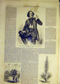Original Old Antique Print 1857 Webster Actor Bulewski Hay Denbighshire Yucca
