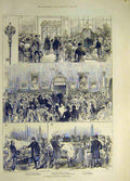 Original Old Antique Print 1885 Prince Wales Birmingham Jaffray Hospital Cattle