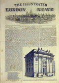 Original Old Antique Print 1843 Building Gresham College 19th Century