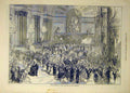 Original Old Antique Print 1872 Prince Arthur Ball Townhall Leeds People 19th