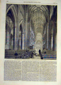 Old Antique Print 1861 Building Architect Godwin St Mary Redcliff Bristol 19th
