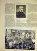 Original Old Antique Print 1882 Portrait Gurney Peterborough Industrial Fine Art