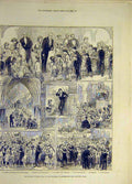 Original Old Antique Print 1881 Mayor Juvenile Ball Townhall Manchester 19th