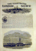 Original Old Antique Print 1847 Fleetwood Harbour Queen Royal Yacht Return 19th