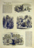 Original Old Antique Print 1874 Sketches Carisbrook Castle Church Steps 19th