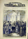 Original Old Antique Print 1882 Cavendish Funeral In-State Chatsworth Chapel