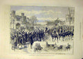 Original Old Antique Print 1882 Royal Wedding Queen Processionwindsor Chapel