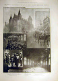 Original Old Antique Print 1902 Prince Princess Wales Owen'S College Manchester