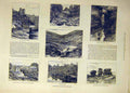 Old Antique Print 1883 Sketches Niddedale Yorkshire Goydon Knaresborough 19th