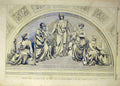 Original Old Antique Print 1858 Figures Leeds Townhall Entrance Thomas Victorian